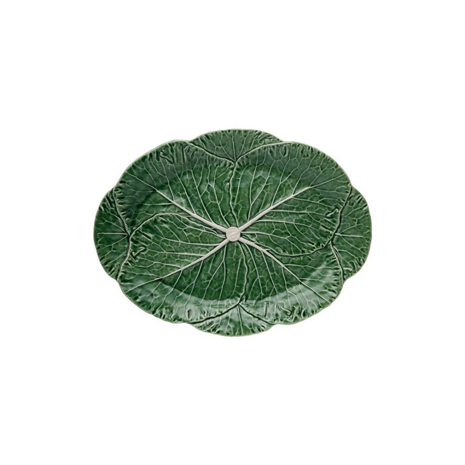 Plat oval large choux bordallo pinheiro vert 43 cm