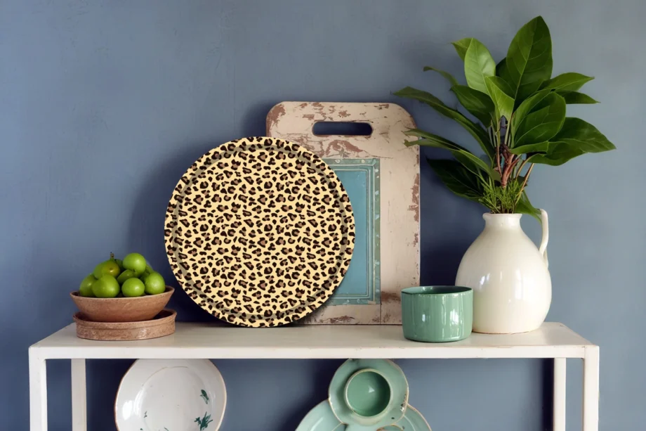 Plateau Bandana Leopard Coco&Co rond